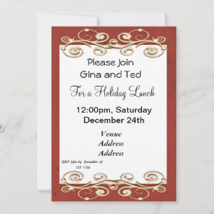 Gold Swirls Invitation