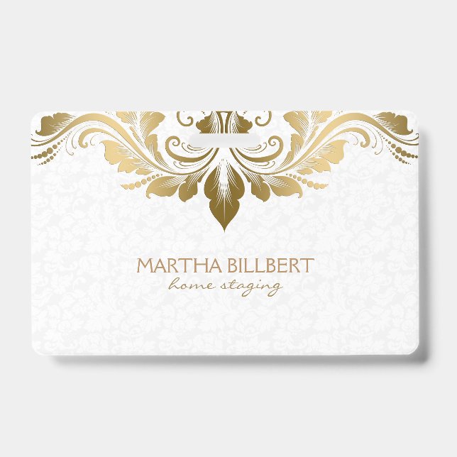 Gold Swirly Lace Badge (Front)