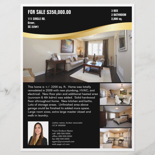Gold Swoosh Realtor Flyer (Front)