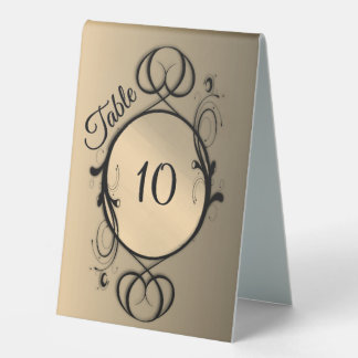 Gold Table Numbers Tent