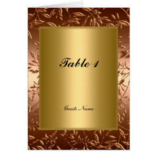 Gold Table Placement Card Menu