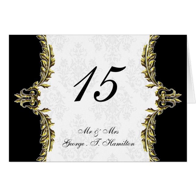 gold table seating card (Front Horizontal)