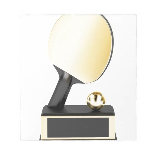 Gold table tennis trophy notepad