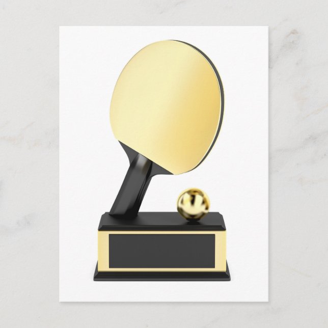Gold table tennis trophy postcard (Front)