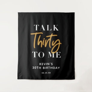 Gold Talk 30 To Me 30th Birthday Party Backdrop