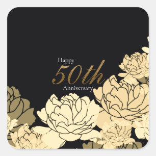 Gold, tan and beige 50th anniversary rose sticker