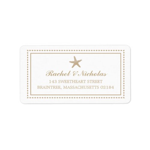 Gold Tan Graceful Starfish  Mailing Address Label