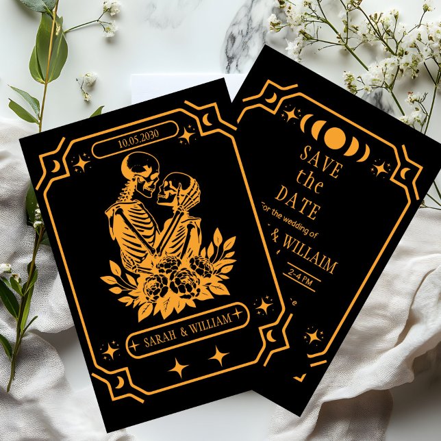 Gold tarot Goth save the date wedding Invitation (Creator Uploaded)