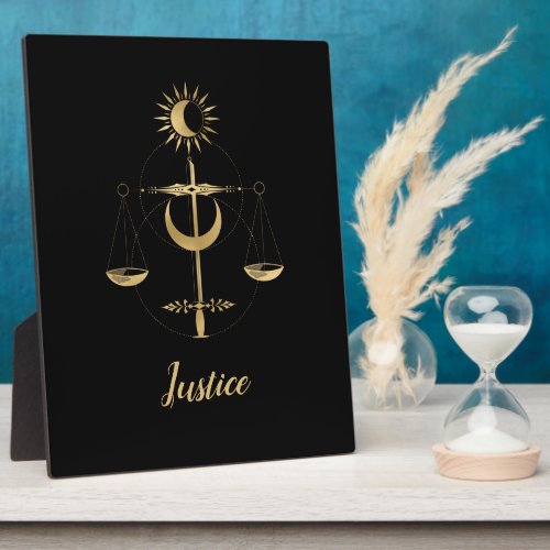 Gold Tarot Justice Symbol Plaque