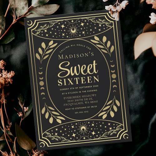 Gold Tarot Witchy Sweet 16 Birthday Party