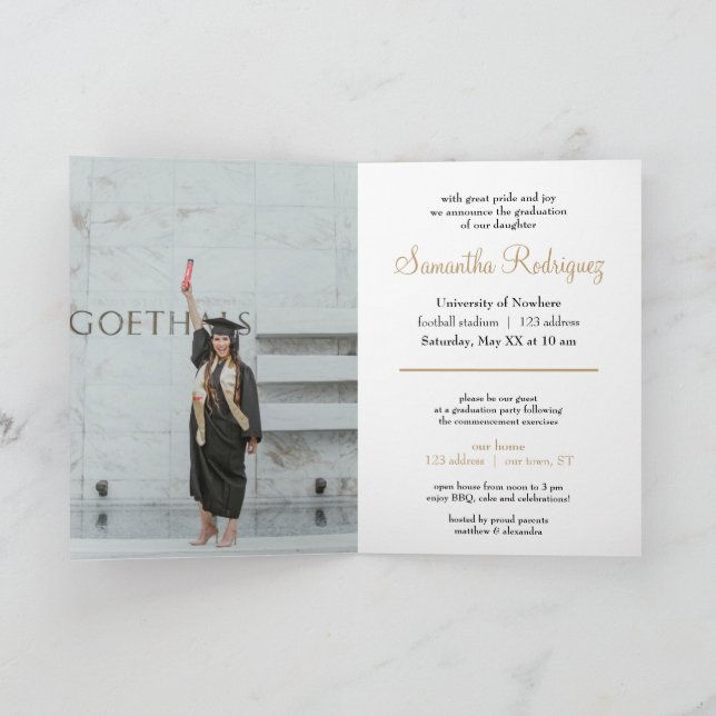 Gold Tassel Graduation Announcement (Inside)