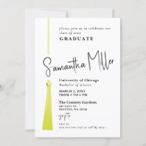 Gold Tassel Modern Minimalist Photo Graduation  Invitation