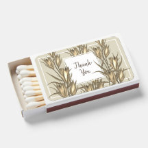 Gold & Taupe Flowers Elegant Thank You Party Favor