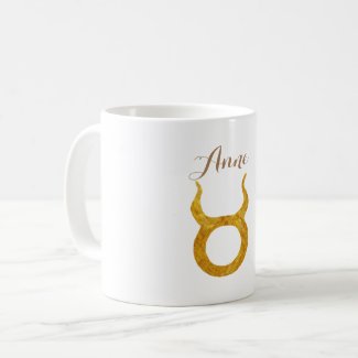 Gold Taurus Zodiac Astrology Sign Custom Name