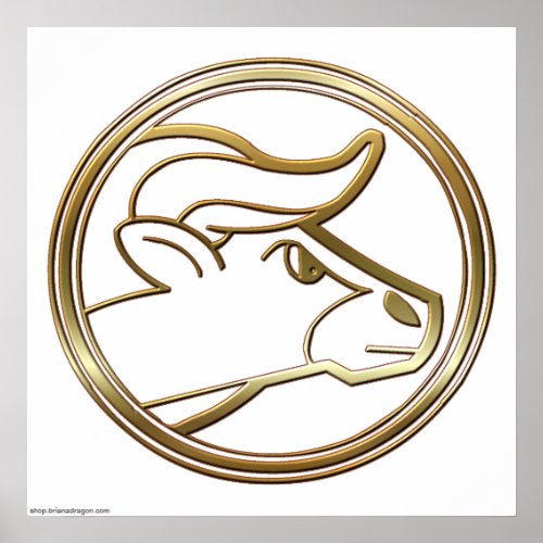 Gold Taurus Zodiac Bull Astrology Sign