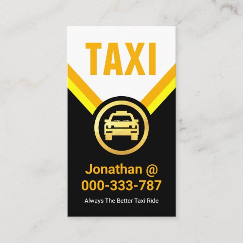 Gold Taxi Car Medallion Cab Driver Business Card