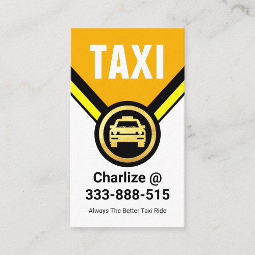 Gold Taxi Car Medallion Driver Business Card