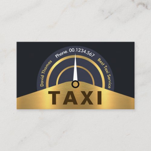 Gold Taxi Car Speedometer Business Card