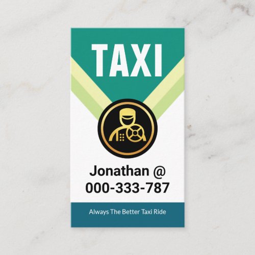 Gold Taxi Driver Medallion Chauffeur  Business Card