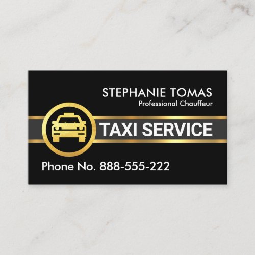 Gold Taxi Lines Driving Business Card