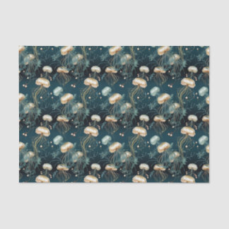 Gold & Teal Ethereal Jellyfish Tissue Paper