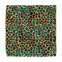 Gold & Teal Glam Leopard Print