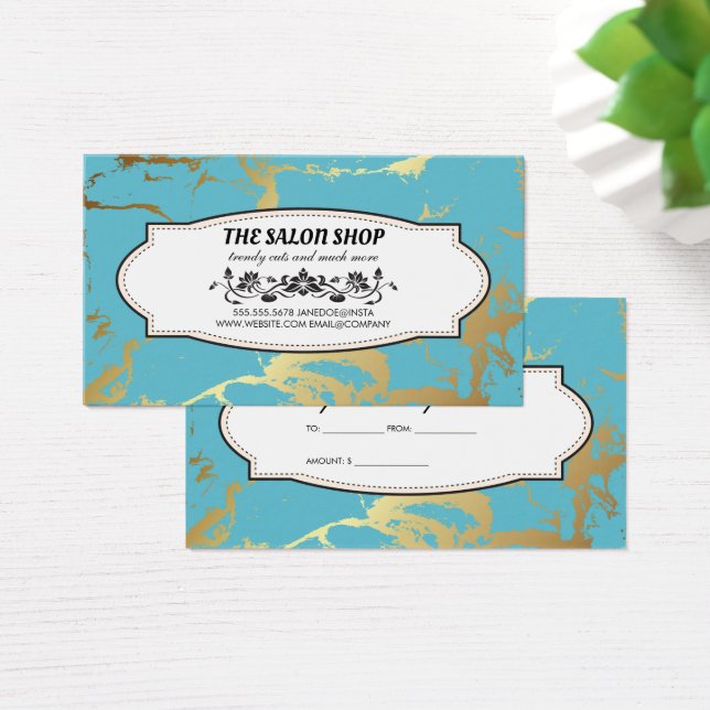 Gold Teal Marble | Gift Card (Desk)