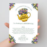 Gold Teapot 80th Birthday Card Shower by Mail<br><div class="desc">Celebrate a milestone birthday in a unique and heartfelt way with this Gold Teapot Birthday Card Shower by Mail Invitation. This elegant tea inspired invitation features a hand-drawn teapot adorned with a beautiful floral bouquet in warm colors, setting the perfect tone for a special celebration from afar. Ideal for when...</div>
