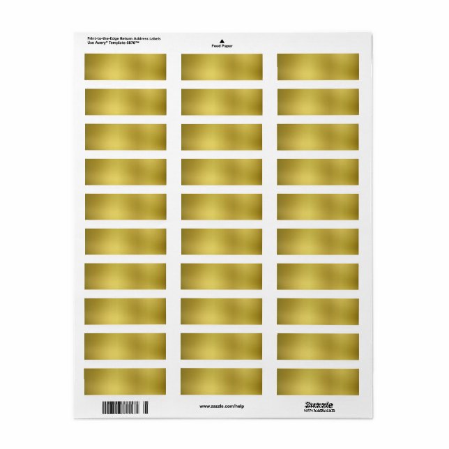 Gold Template Background Blank Label (Full Sheet)