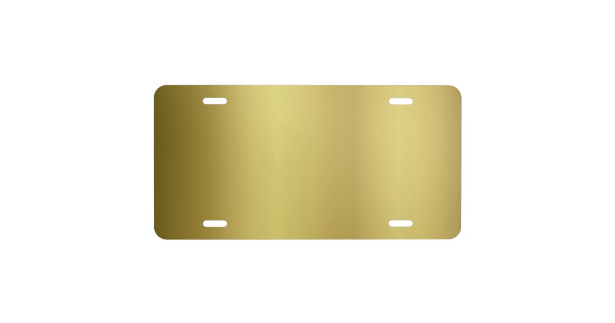 Gold Template Blank License Plate Zazzle Com