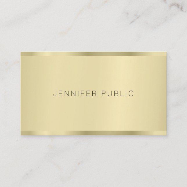 Gold Template Elegant Simple Modern Minimalist Business Card (Front)