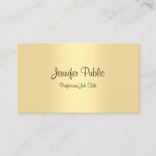 Gold Template Modern Minimalist Calligraphy Script Business Card