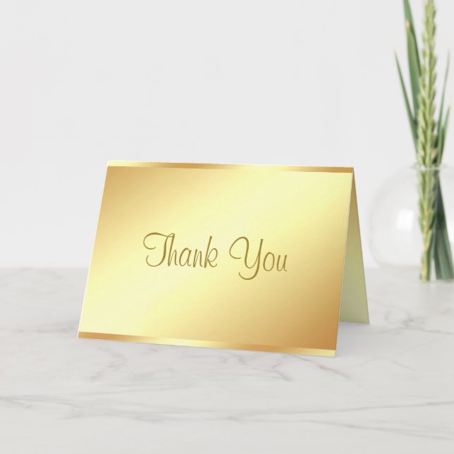 Gold Template Thank You Handwriting Text Elegant (Front)