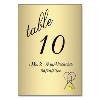 Gold Tennis Table Number
