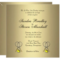 Gold Tennis Wedding Invitations
