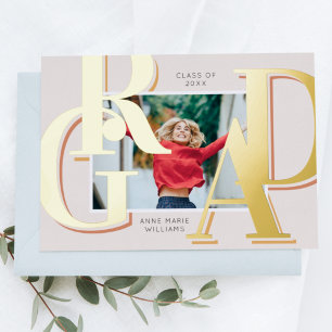 Gold Terracotta Grad Photo Graduation Announcement
