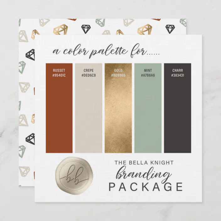 Gold Terracotta Mint Green Color Palette Card Zazzle Com