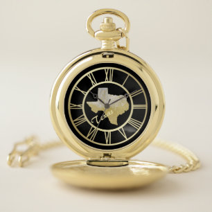 Gold Texas Confetti Pocket Watch