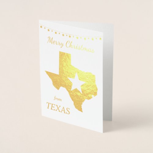 Gold Texas Star Christmas Foil Card