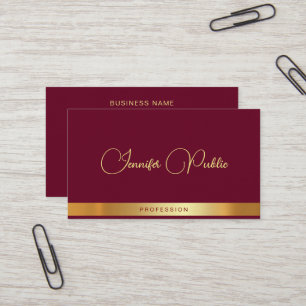 Gold Text Calligraphy Name Luxury Premium Thick Business Card