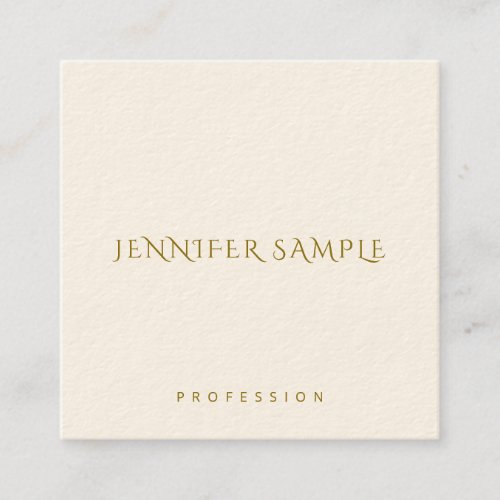 Gold Text Custom Template Elegant Square Simple Square Business Card