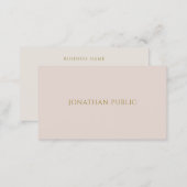 Gold Text Elegant Professional Simple Plain Modern Business Card (Front/Back)