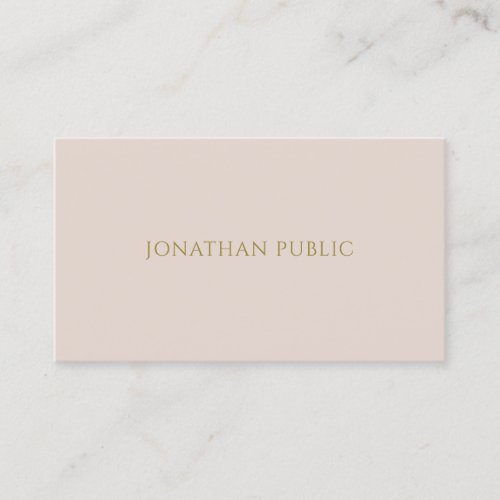 Gold Text Elegant Professional Simple Plain Modern Business Card