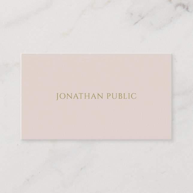 Gold Text Elegant Professional Simple Plain Modern Business Card (Front)