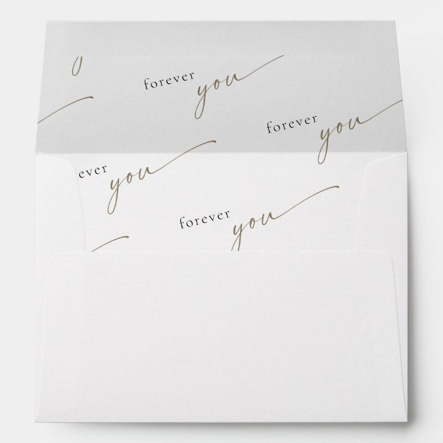 Gold Text Forever You Wedding Envelope (Back (Bottom))
