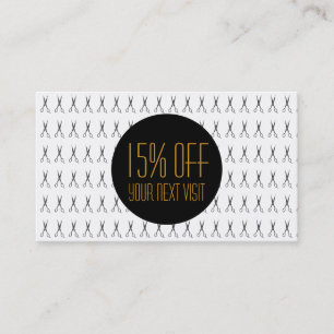 Gold Text Gray Scissors - Hair Stylist - discount Card