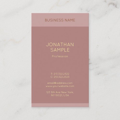 Gold Text Name Elegant Modern Professional Modern Business Card