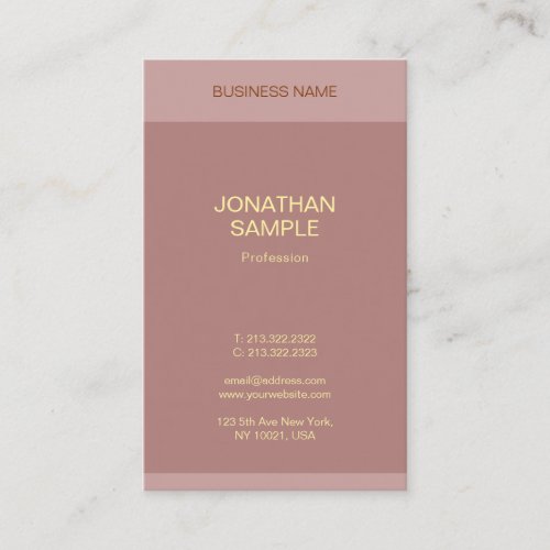 Gold Text Name Elegant Modern Template Vertical Business Card