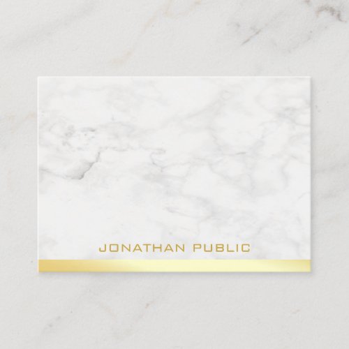Gold Text Name Marble Template Professional Modern Business Card