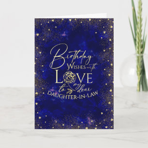 Gold Text Night Sky Birthday  Daughter-in-law Card